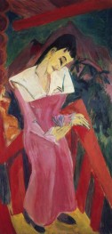 Dame in Rosa, 1910 von Ernst Ludwig Kirchner | Gemälde-Reproduktion