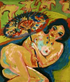 Mädchen unter Japanschirm | Ernst Ludwig Kirchner | Gemälde Reproduktion
