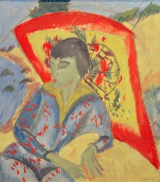 Erna mit Japanschirm (Japanerin), 1913 von Ernst Ludwig Kirchner | Gemälde-Reproduktion