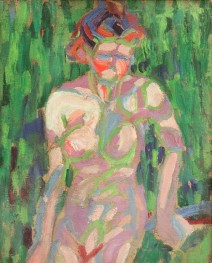 Nacktes Mädchen mit Zweigschatten, 1905 von Ernst Ludwig Kirchner | Gemälde-Reproduktion