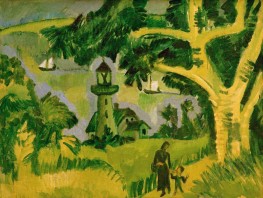 Der Leuchtturm auf Fehmarn, 1912 von Ernst Ludwig Kirchner | Gemälde-Reproduktion