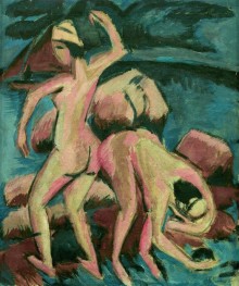 Zwei Badende, Fehmarn, 1912 von Ernst Ludwig Kirchner | Gemälde-Reproduktion