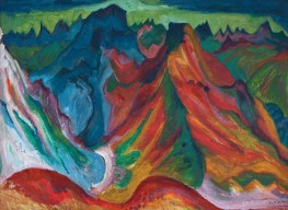 Die Berge Weissfluh und Schafgrind, 1921 von Ernst Ludwig Kirchner | Gemälde-Reproduktion