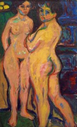 Stehende nackte Mädchen am Ofen, 1908 von Ernst Ludwig Kirchner | Gemälde-Reproduktion