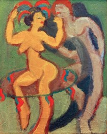 Gelbe Tänzerin mit grauem Partner, 1929 von Ernst Ludwig Kirchner | Gemälde-Reproduktion