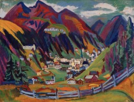 Blick auf Davos, 1924 von Ernst Ludwig Kirchner | Gemälde-Reproduktion