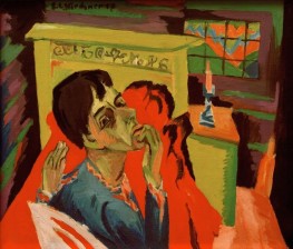 Selbstporträt als Kranker, 1918 von Ernst Ludwig Kirchner | Gemälde-Reproduktion