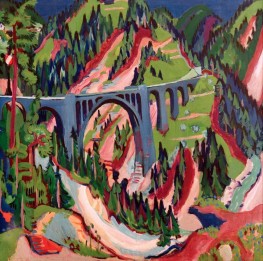 Die Brücke bei Wiesen, 1926 von Ernst Ludwig Kirchner | Gemälde-Reproduktion