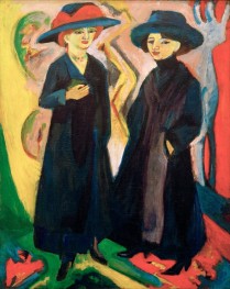 Zwei Mädchen (Midinetten), 1924 von Ernst Ludwig Kirchner | Gemälde-Reproduktion