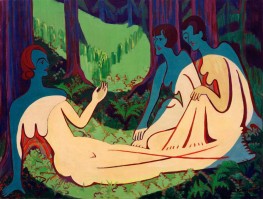 Akte im Wald (große Fassung), 1934 von Ernst Ludwig Kirchner | Gemälde-Reproduktion