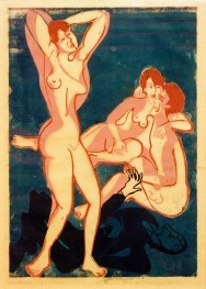 Drei Akte und liegener Mann, 1934 von Ernst Ludwig Kirchner | Gemälde-Reproduktion