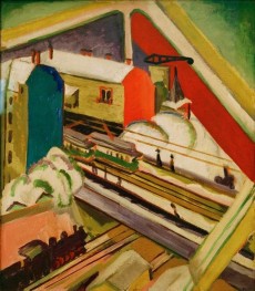 Wannseebahn, durch das Atelierfenster gesehen, 1914 von Ernst Ludwig Kirchner | Gemälde-Reproduktion