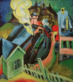 Bahnhof Königstein, 1916 von Ernst Ludwig Kirchner | Gemälde-Reproduktion