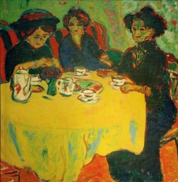 Kaffeetafel, 1908 von Ernst Ludwig Kirchner | Gemälde-Reproduktion