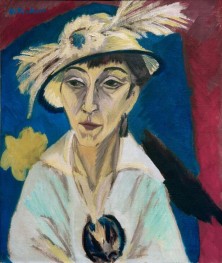 Porträt Erna Schilling (Kranke Frau, Dame mit Hut), 1913 von Ernst Ludwig Kirchner | Gemälde-Reproduktion