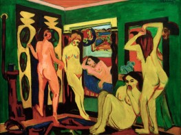 Bathers in the Room, 1920 by Ernst Ludwig Kirchner | Painting Reproduction
