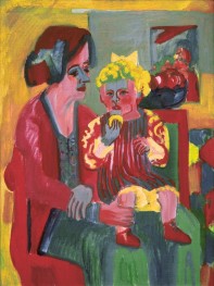 Girl with Child, 1926 by Ernst Ludwig Kirchner | Painting Reproduction