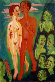 The couple in front of the people, 1923 by Ernst Ludwig Kirchner | Painting Reproduction