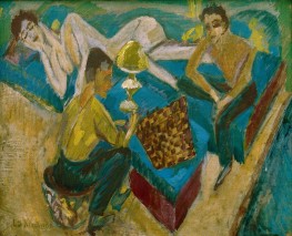 Erich Heckel and Otto Mueller Playing Chess II | Ernst Ludwig Kirchner | Painting Reproduction