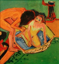 Zwei Akte mit Badewanne und Ofen, 1911 von Ernst Ludwig Kirchner | Gemälde-Reproduktion