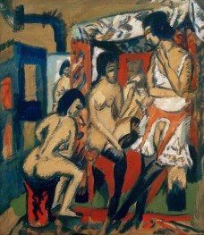 Akte im Atelier, 1912 von Ernst Ludwig Kirchner | Gemälde-Reproduktion