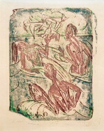 Bathers Splashing | Ernst Ludwig Kirchner | Painting Reproduction