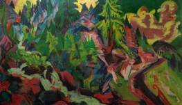 Arven Landscape with Waterfall | Ernst Ludwig Kirchner | Painting Reproduction