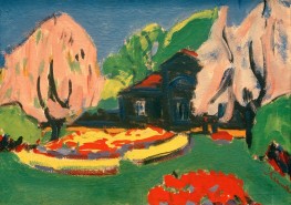 Gatehouse on the Main Avenue of the Great Garden in Dresden | Ernst Ludwig Kirchner | Painting Reproduction