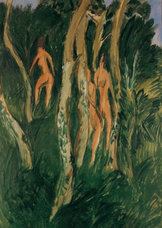 Drei Akte unter Bäumen, 1913 | Ernst Ludwig Kirchner