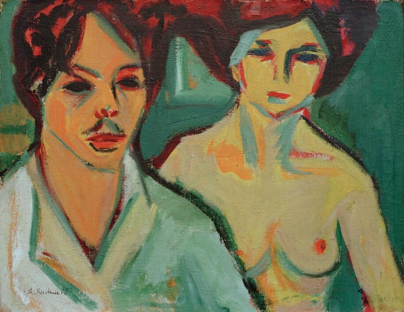 Ernst Ludwig Kirchner | Selbstbildnis mit Modell, 1905 Selbstbildnis mit Modell, 1905 | Ernst Ludwig Kirchner