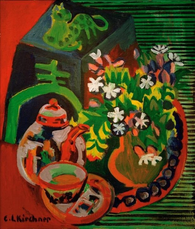 Stilleben mit chinesischem Porzellan, 1920 | Ernst Ludwig Kirchner