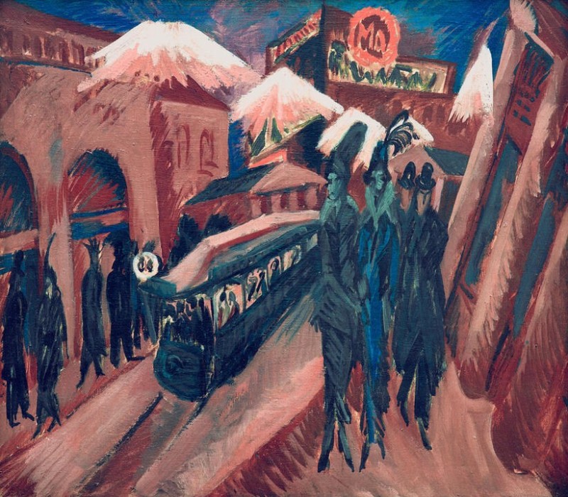 Leipziger Straße mit elektrischer Bahn, 1914 | Ernst Ludwig Kirchner