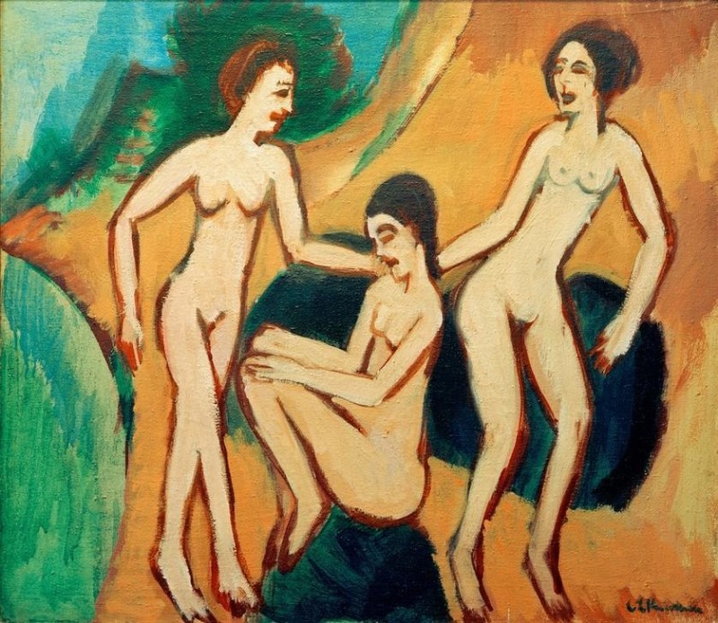 Drei Badende am Strand, 1920 | Ernst Ludwig Kirchner