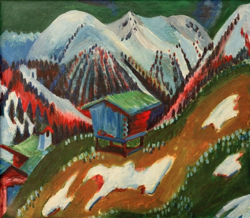 Schneeschmelze. Berglandschaft mit Alphütte, 1922 | Ernst Ludwig Kirchner