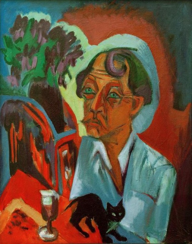 Der Maler Stirner mit Katze, 1919 | Ernst Ludwig Kirchner