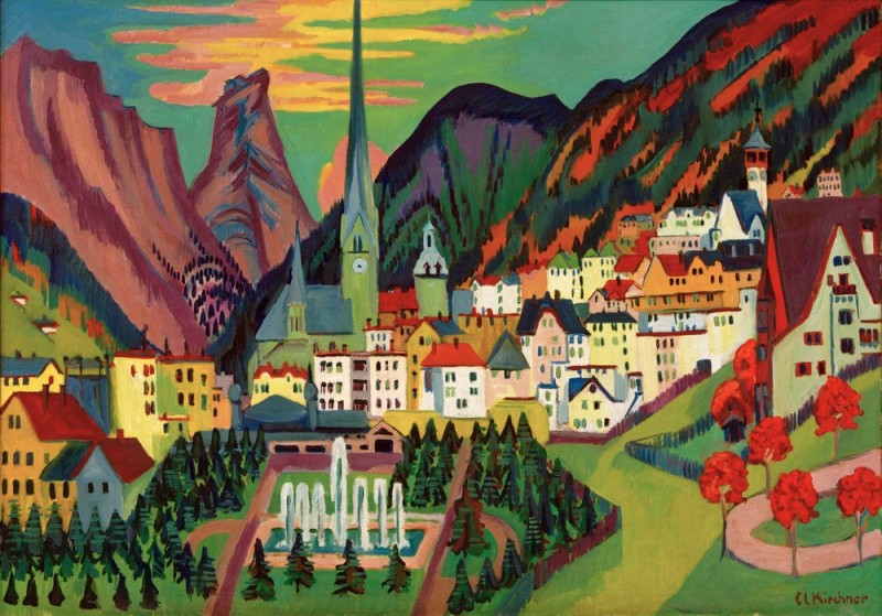 Davos mit Kirche. Davos im Sommer, 1925 | Ernst Ludwig Kirchner