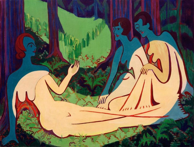 Akte im Wald (große Fassung), 1934 | Ernst Ludwig Kirchner