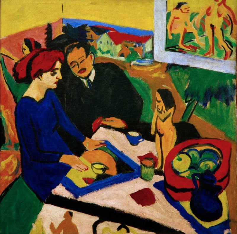 Doris und Heckel am Tisch, 1910 | Ernst Ludwig Kirchner