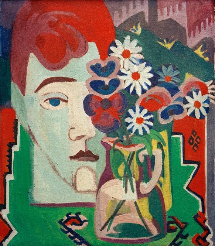 Ernst Ludwig Kirchner | Müllerkopf mit Blumen, 1927 Müllerkopf mit Blumen, 1927 | Ernst Ludwig Kirchner