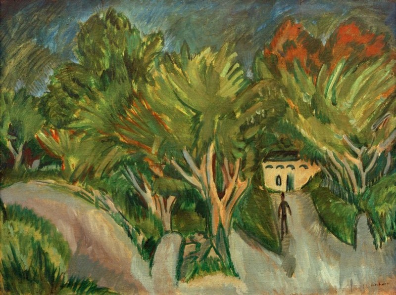 Haus unter Bäumen (Fehmarn), 1913 | Ernst Ludwig Kirchner