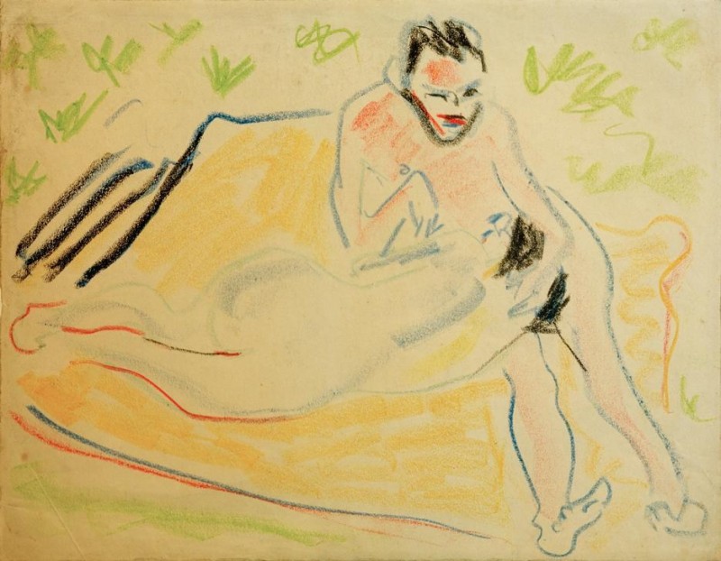 Paar auf der Decke, 1909 | Ernst Ludwig Kirchner