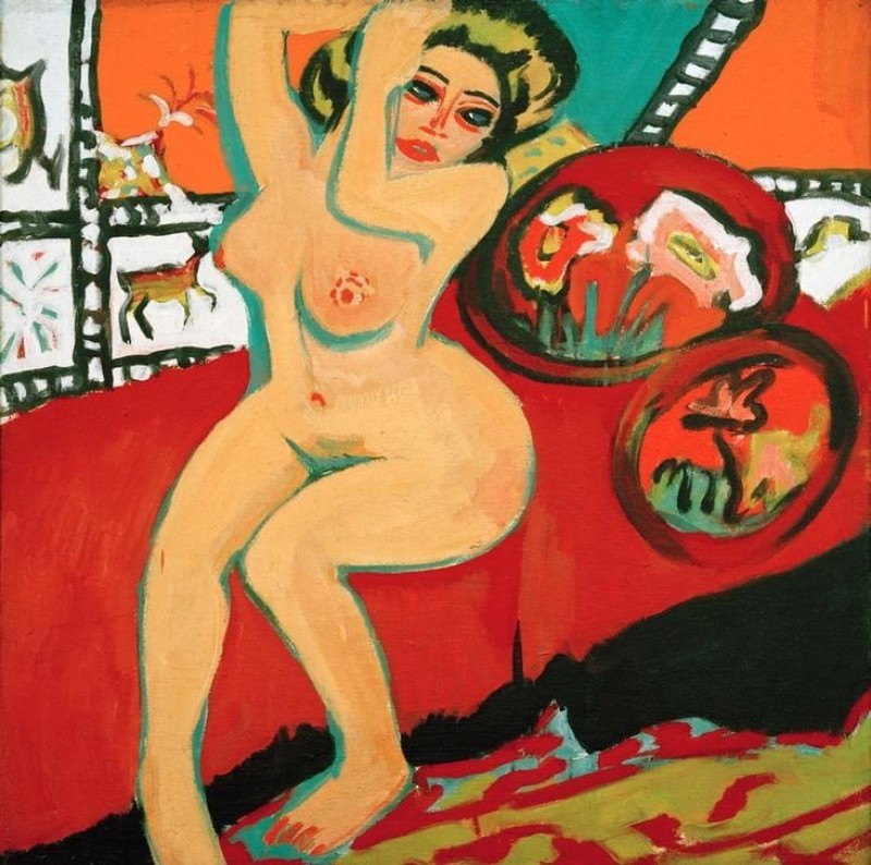 Ernst Ludwig Kirchner | Sitzender Nude with erhobenen Armen, 1926 Sitzender Nude with erhobenen Armen, 1926 | Ernst Ludwig Kirchner