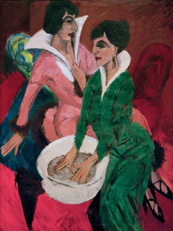 Two Women at the Washbasin; The Sisters, 1913 | Ernst Ludwig Kirchner
