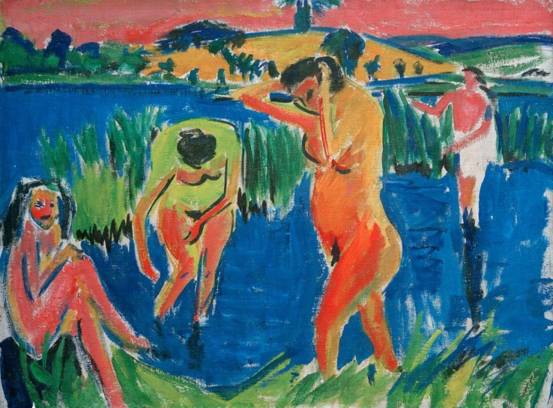 Vier Badende, 1910 | Ernst Ludwig Kirchner