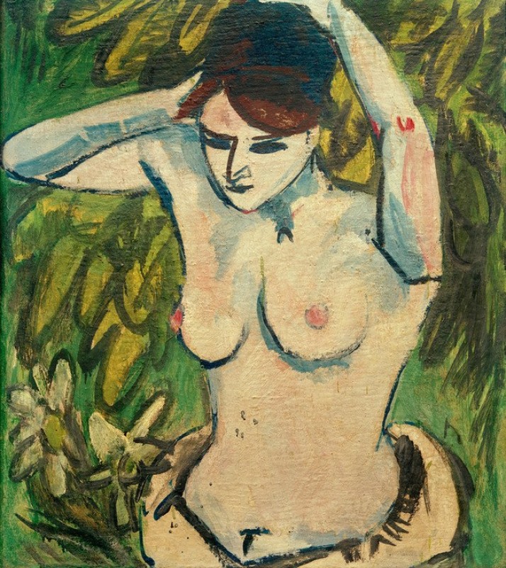 Halbakt with erhobenen Armen, 1910 | Ernst Ludwig Kirchner