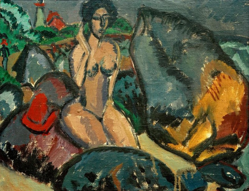 Bathers among Rocks, 1912 | Ernst Ludwig Kirchner