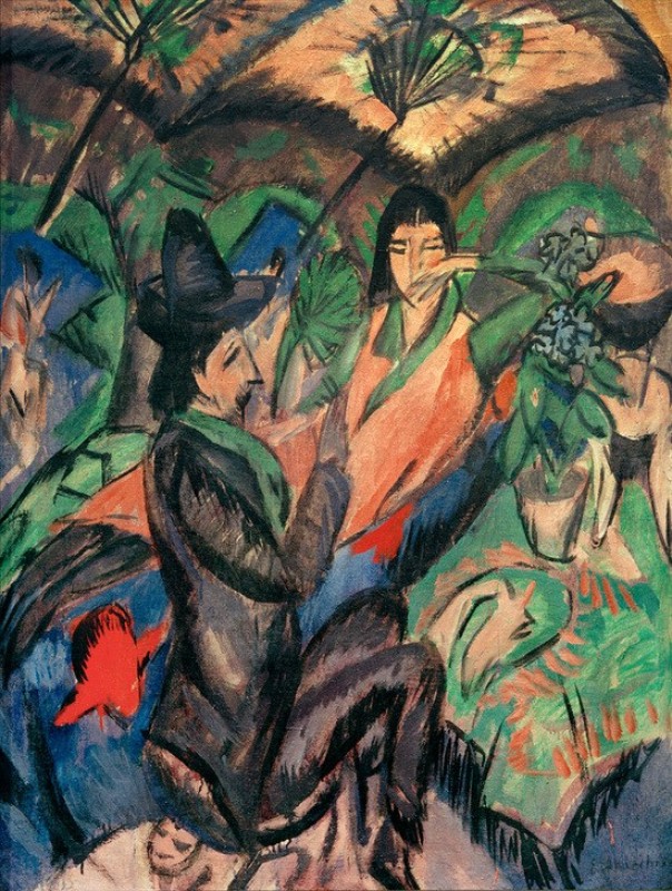Paar under Papanschirm, 1913 | Ernst Ludwig Kirchner