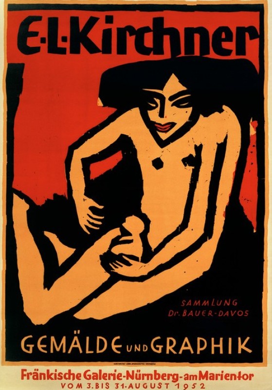 Poster for the Exhibition E.L.K., Franconian Gallery, Nuremberg, 1952, 1910 | Ernst Ludwig Kirchner