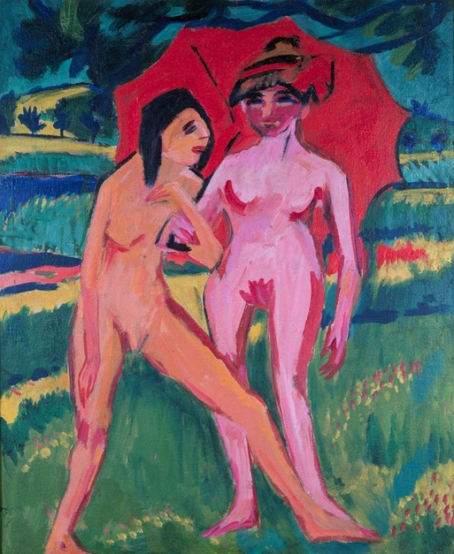 Two Girls under an Umbrella, 1910 | Ernst Ludwig Kirchner