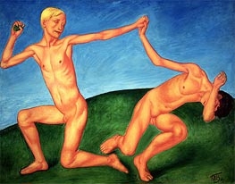 The Playing Boys, 1911 von Kuzma Petrov-Vodkin | Gemälde-Reproduktion